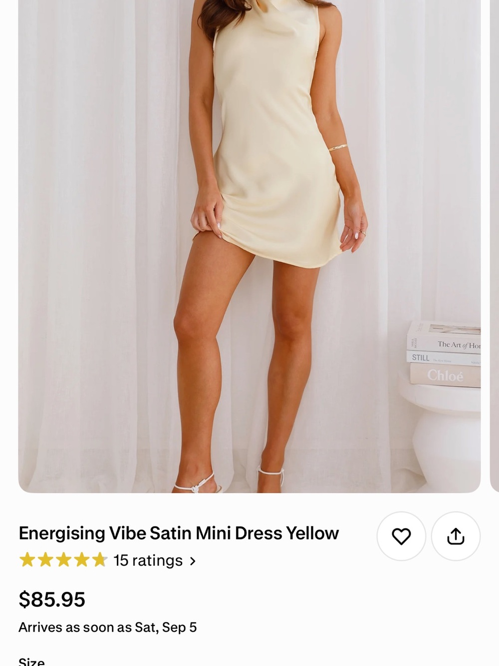 Hello Molly Pale Yellow Satin Mini Dress